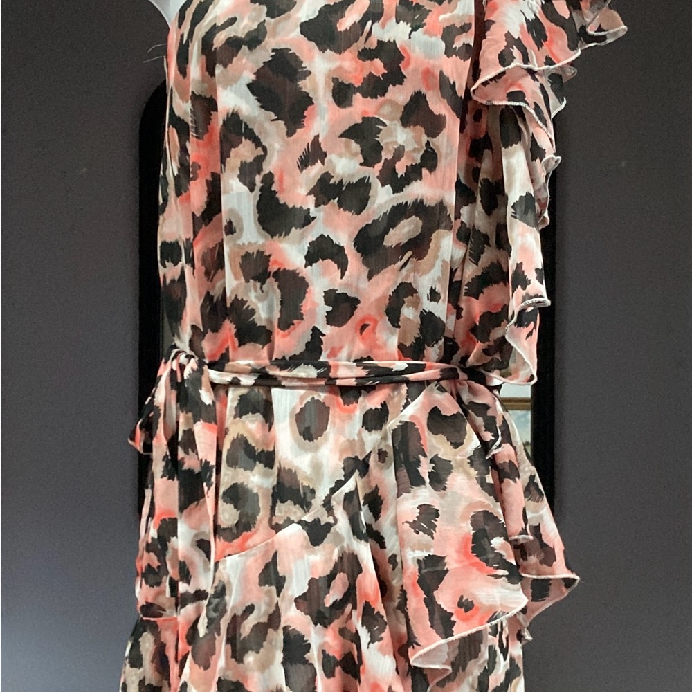 Leopard Print One-Shoulder tunic large belt Gorgeous